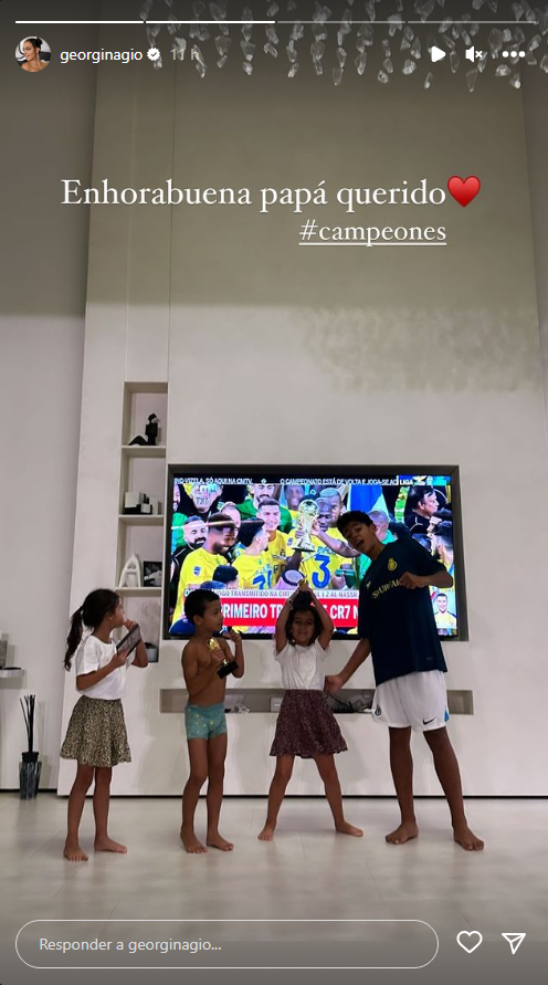 A reação de Georgina Rodríguez e dos filhos à (grande) vitória de Cristiano Ronaldo: &#8220;Orgulhosos do pai&#8230;&#8221;