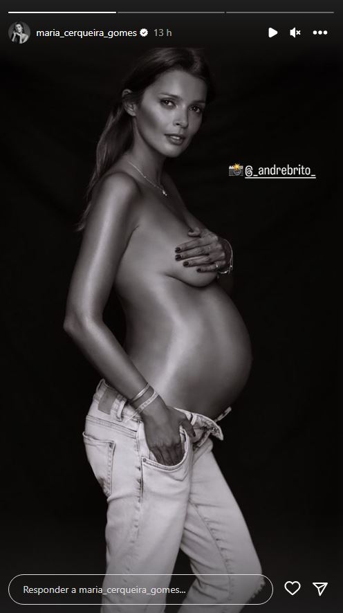 Amor! Maria Cerqueira Gomes recorda foto da gravidez em dia (muito) especial
