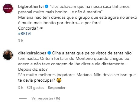 Big Brother: Diana Lopes critica Mariana Pinto: &#8220;Pelos vistos de santa não tem nada&#8230;&#8221;