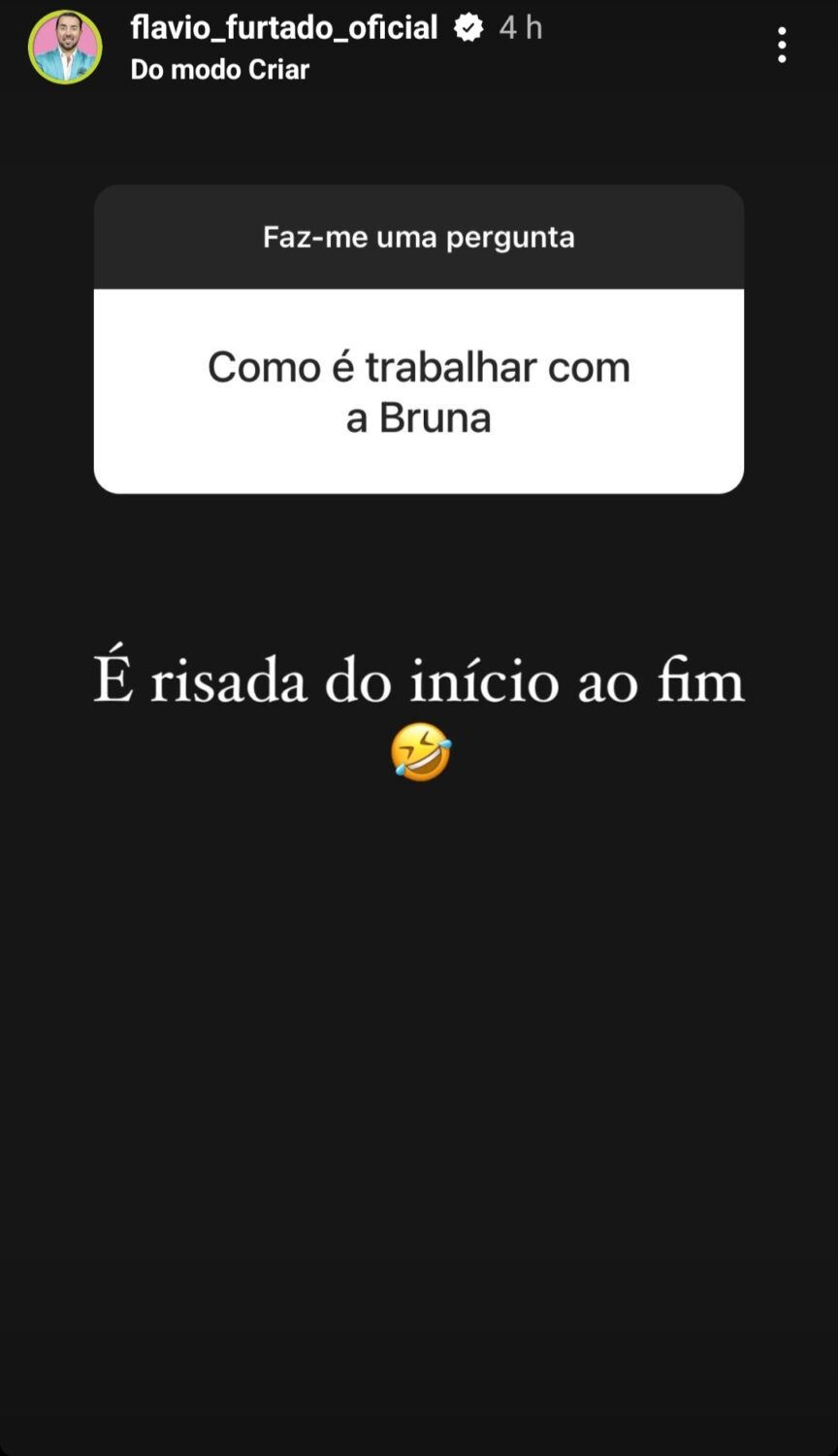 Flávio Furtado revela o que mais gosta em Bruna Gomes e responde: &#8220;Como é trabalhar com a Bru?&#8221;