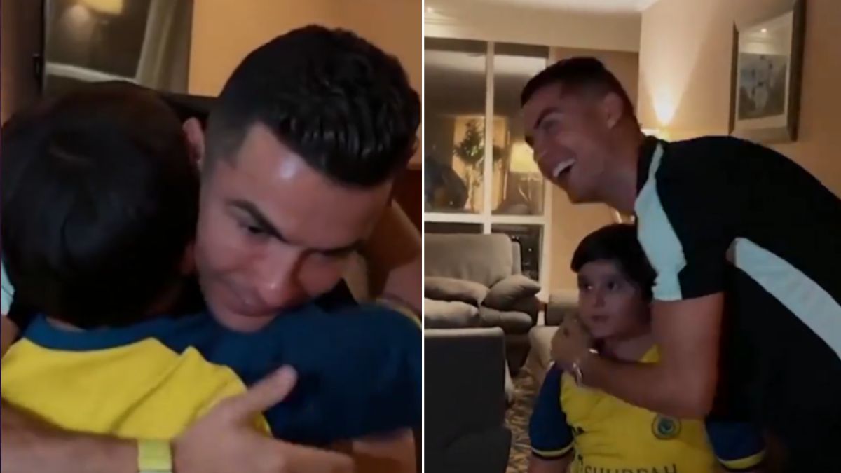 Após (muitas) lágrimas, Cristiano Ronaldo concretiza sonho de menino no Irão: &#8220;Venha esse abraço&#8230;&#8221;