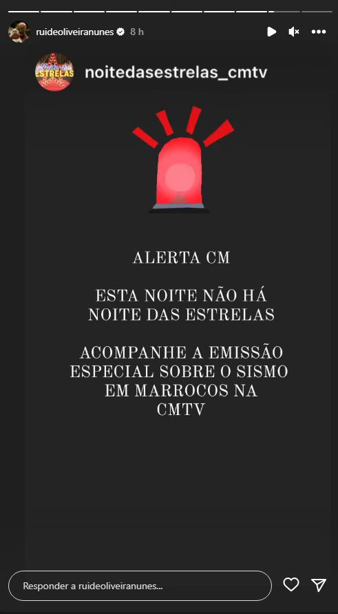 Emissão do &#8220;Noite das Estrelas&#8221; é &#8220;cancelada&#8221; à última hora. Rui Oliveira revela o motivo