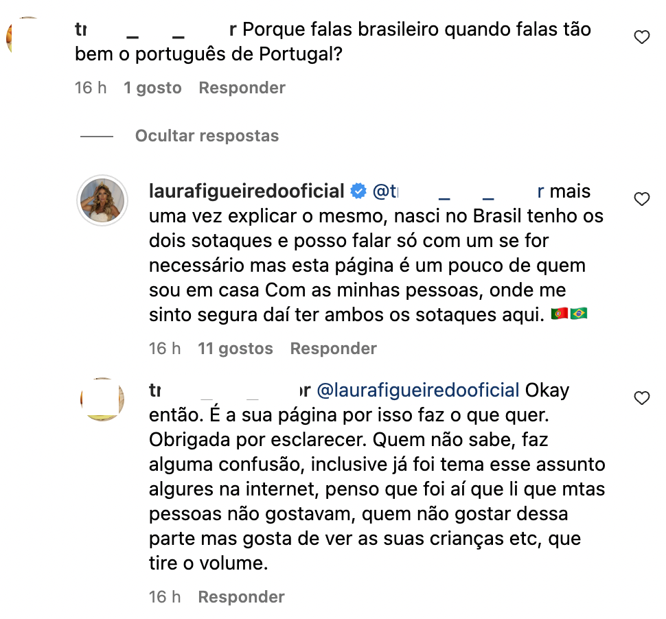 &#8220;Mais uma vez explicar o mesmo&#8221;: Laura Figueiredo é questionada sobre &#8220;sotaque&#8221; brasileiro e reage
