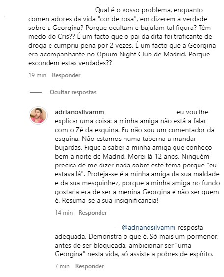Adriano Silva Martins confrontado sobre Georgina Rodríguez: &#8220;Porque escondem estas verdades?&#8221;
