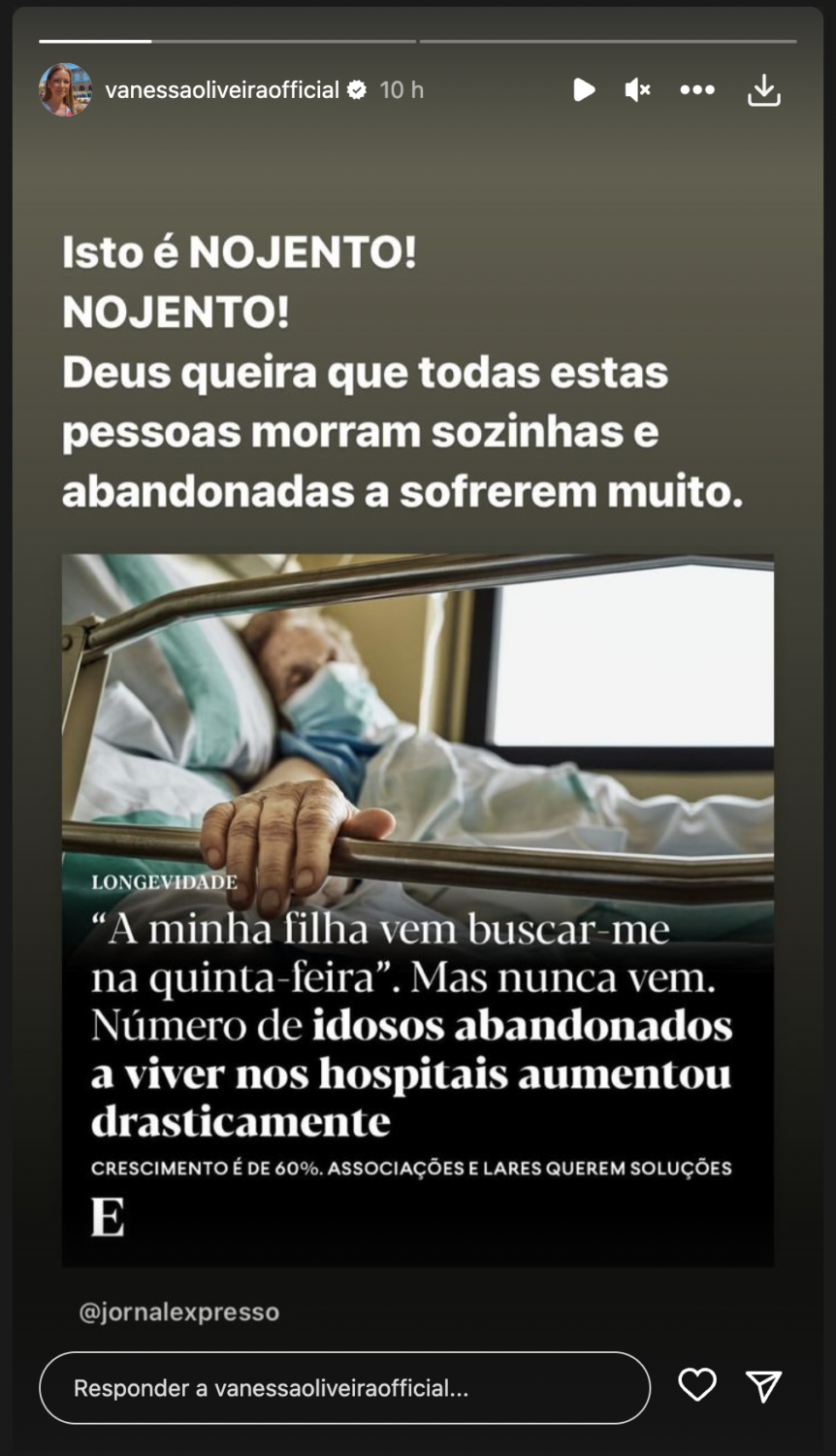 Vanessa Oliveira (muito) indignada com notícia sobre idosos: &#8220;Isto é nojento!&#8221;