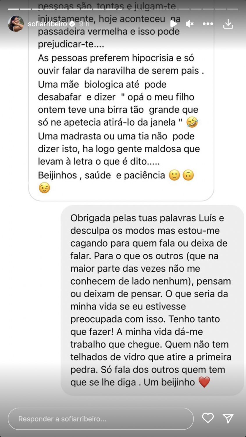Sofia Ribeiro reage a críticas no &#8216;Passadeira Vermelha&#8217;: &#8220;Estou-me cagando para quem fala&#8230;&#8221;