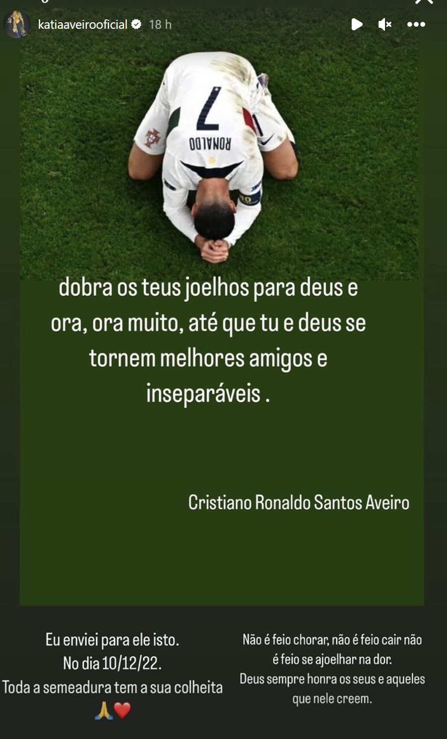 Kátia Aveiro revela mensagem que enviou a Cristiano Ronaldo no &#8220;dia mais difícil&#8221;