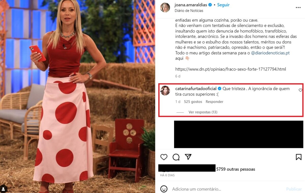 Catarina Furtado &#8216;arrasa&#8217; Joana Amaral Dias após comentários sobre Miss Portugal: “A ignorância…”