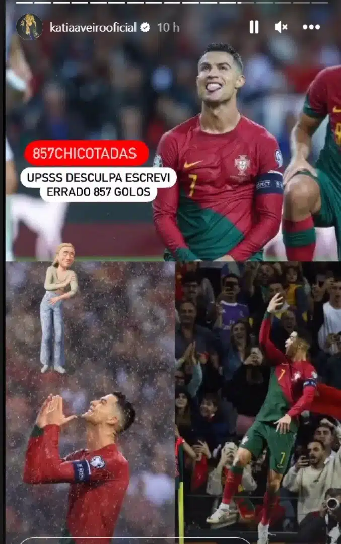 Katia Aveiro atira &#8220;farpas&#8221; sobre as &#8220;chicotadas&#8221; a Cristiano Ronaldo: &#8220;Desculpa escrevi errado&#8230;&#8221;