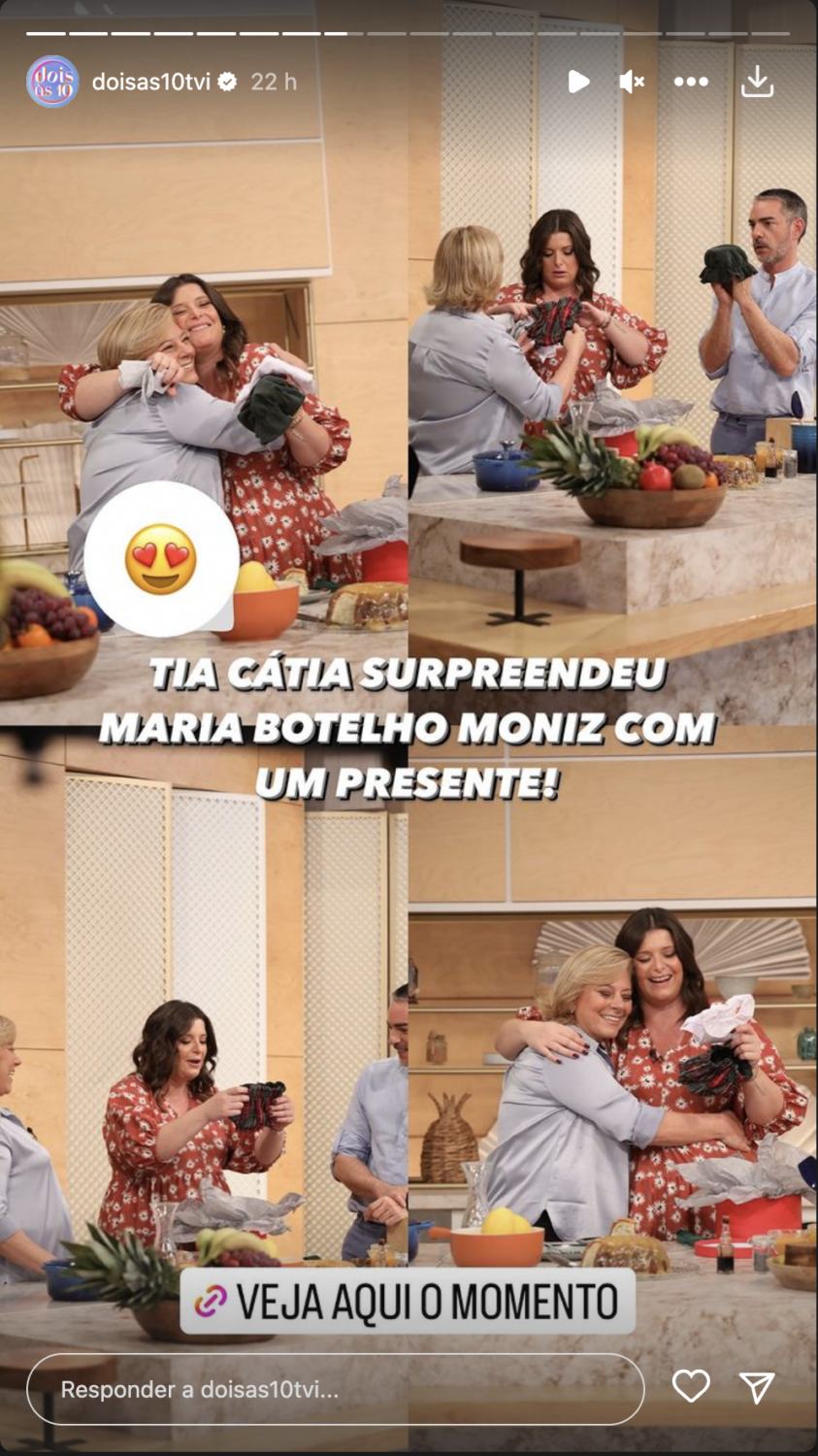 Maria Botelho Moniz recebe presente (muito) especial de Tia Cátia: &#8220;Não aguento&#8221;