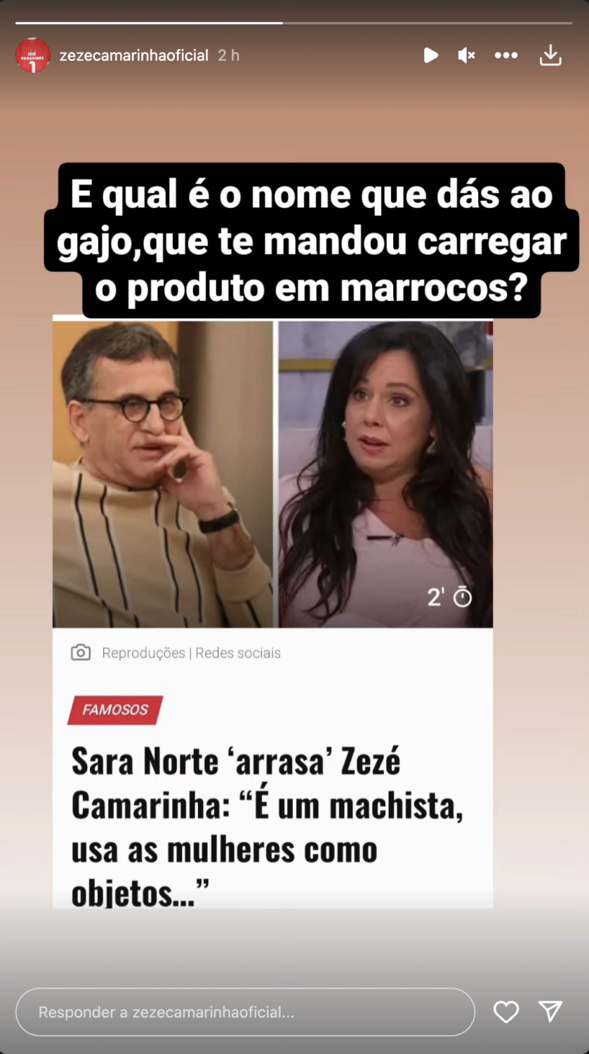 Zezé Camarinha volta a deixar &#8216;provocação&#8217; a Sara Norte: &#8220;Qual é o nome que dás ao gajo?&#8221;