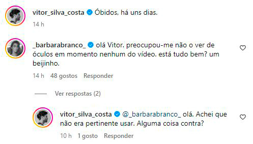 Vítor Silva Costa revela novos &#8220;indícios&#8221; da relação &#8220;discreta&#8221; com Bárbara Branco