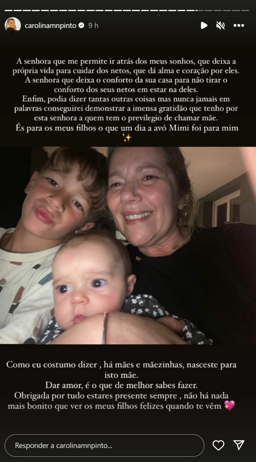 Grata, Carolina Pinto declara-se: &#8220;Deixa o conforto da sua casa, para não tirar o conforto dos seus netos&#8230;&#8221;