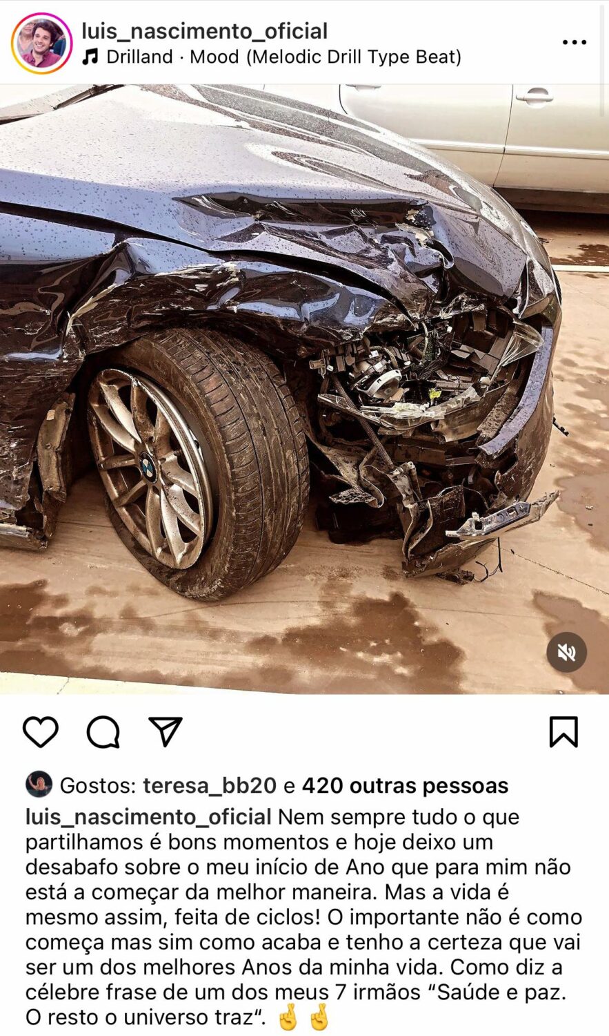 Luís Nascimento sofre acidente de viação: &#8220;O ano não está a começar da melhor maneira&#8221;