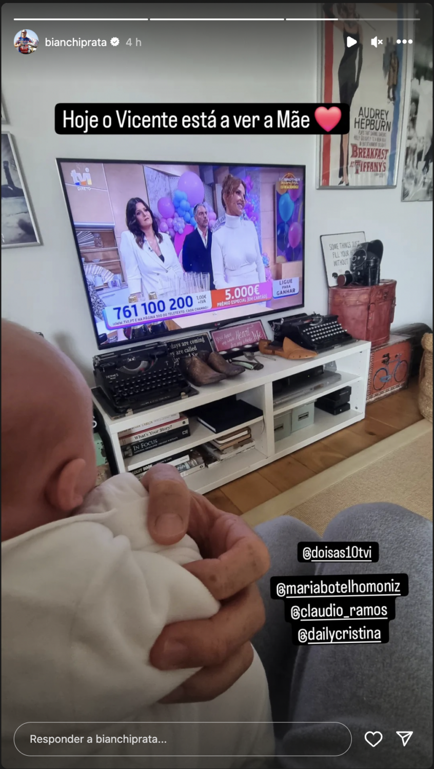 Pedro Bianchi Prata mostra o filho a ver Maria Botelho Moniz na televisão: &#8220;O Vicente está a ver a mãe&#8230;&#8221;
