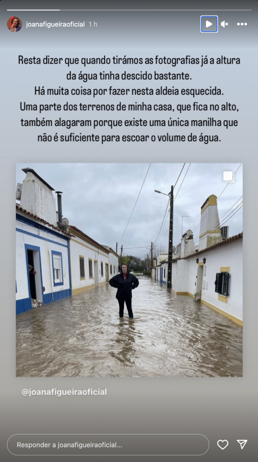 Atriz Joana Figueira lamenta inundações no Alentejo: &#8220;Se limpassem a ribeira&#8230;&#8221;