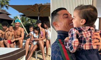 Tanto amor! Cristiano Ronaldo posa com a filha Bella Esmeralda e &#8216;encanta&#8217;: &#8220;Que foto!&#8221;