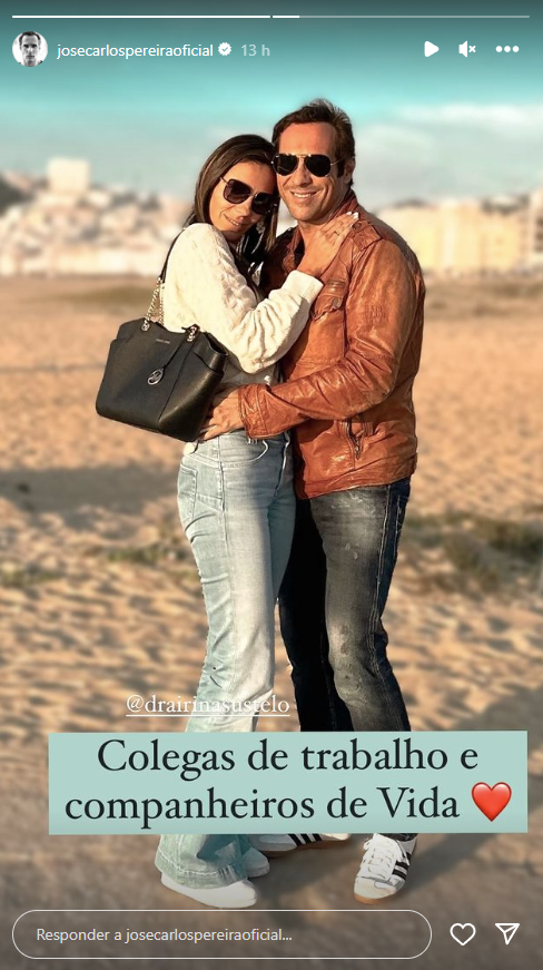 Novo amor! José Carlos Pereira posa com a namorada: &#8220;Colegas de trabalho e companheiros de vida&#8221;