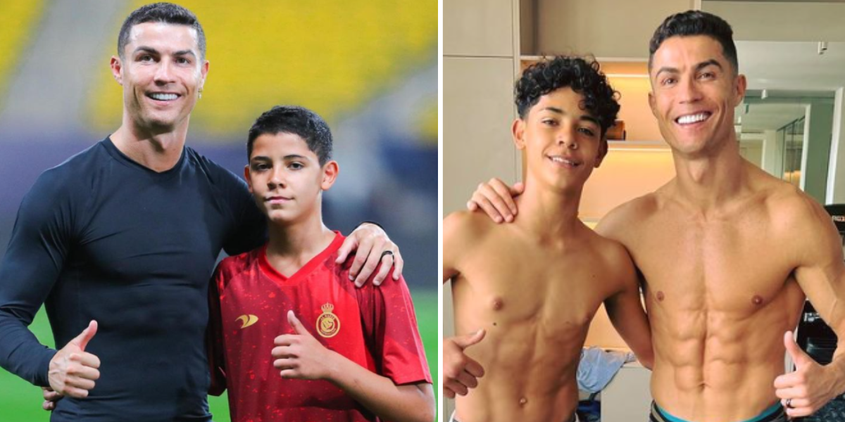 Tal pai, tal filho! Cristiano Ronaldo e Cristiano Júnior mostram-se em forma e fãs reagem: &#8220;Haja saúde meninas&#8221;