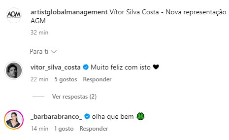 Depois de Bárbara Branco, Vítor Silva Costa também deixa agência que representa José Condessa