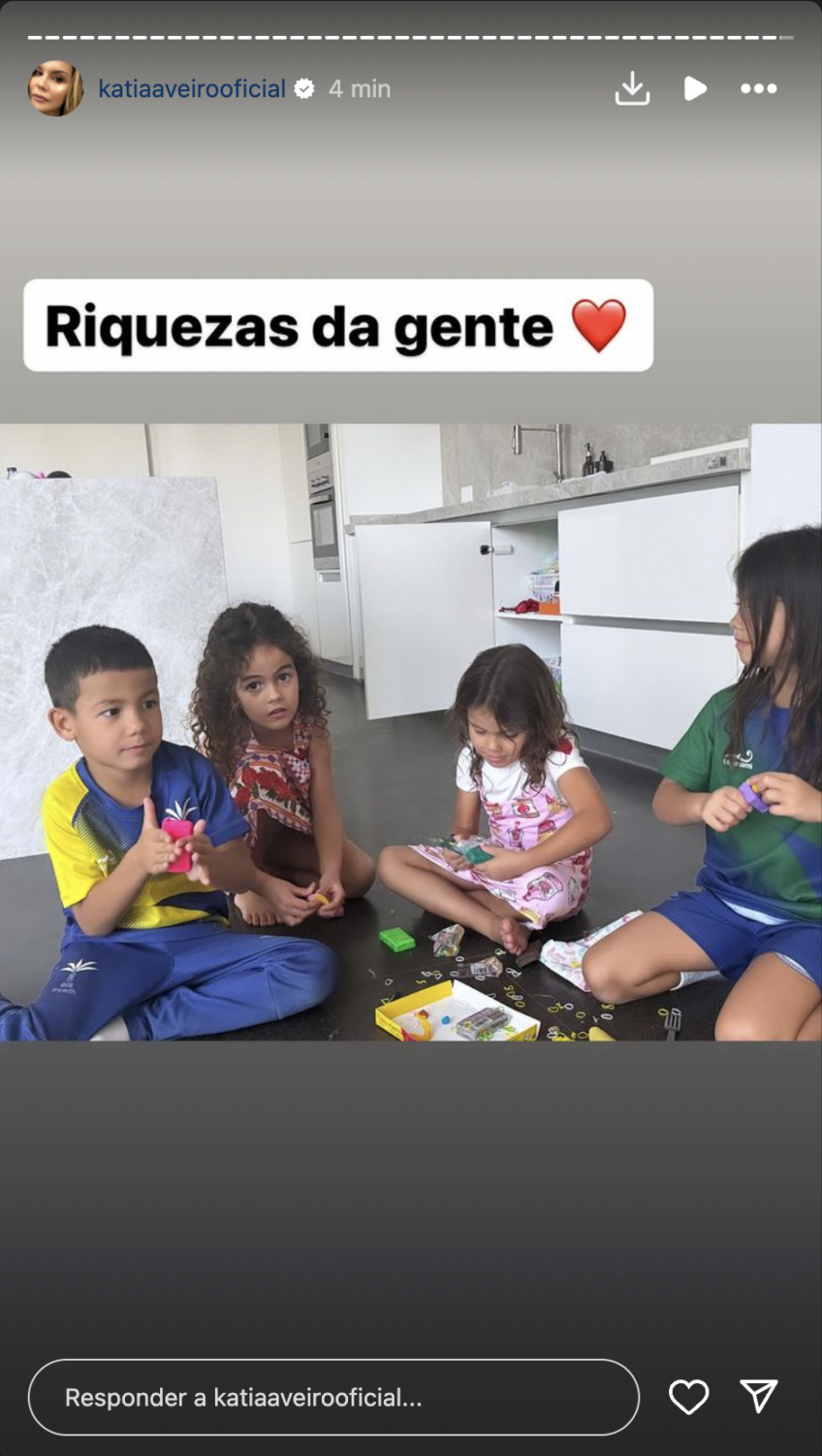 Katia Aveiro mostra-se com Cristiano Ronaldo e os sobrinhos: &#8220;Riquezas da gente&#8221;