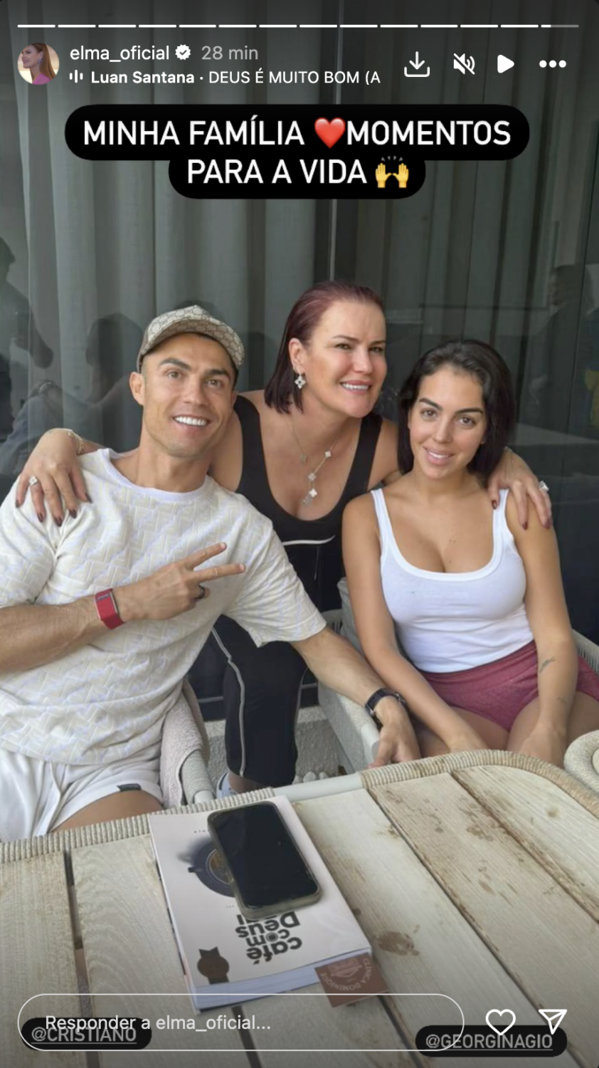 Resposta às notícias? Elma Aveiro partilha foto com Georgina Rodríguez e Cristiano Ronaldo: &#8220;Amor, paz e união&#8221;