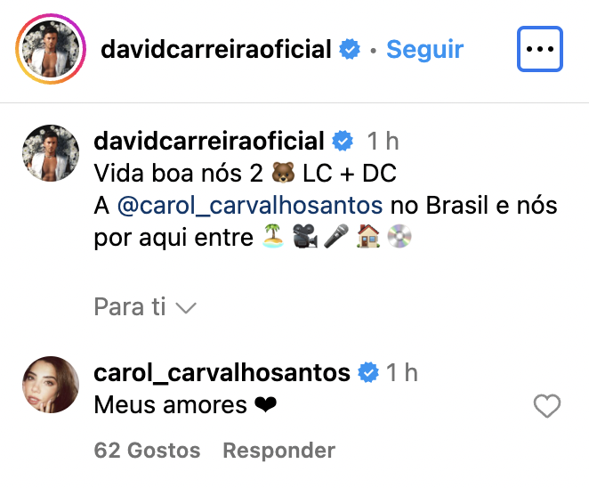Carolina Carvalho &#8216;rendida&#8217; às novas fotos de David Carreira com o filho: &#8220;Meus amores&#8221;