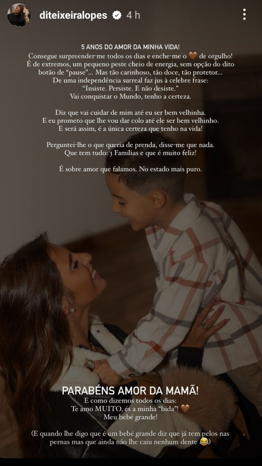 Diana Lopes declara-se ao filho em dia especial: &#8220;Enche-me o coração de orgulho&#8230;&#8221;