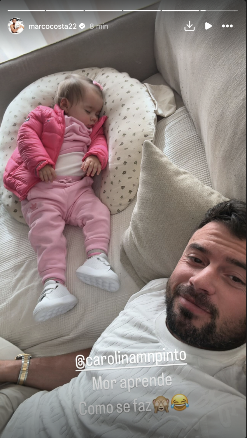Marco Costa revela (bonita) foto da filha a dormir e deixa &#8216;recado&#8217; à namorada: &#8220;Aprende&#8221;