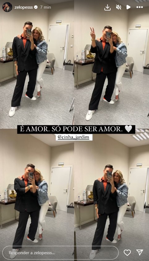 Zé Lopes revela fotos com Cinha Jardim e &#8216;declara-se&#8217;: &#8220;É amor. Só pode ser amor&#8230;&#8221;