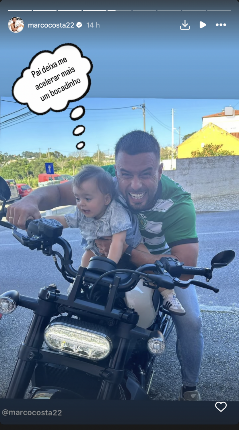 Pai babado! Marco Costa revela novas fotos com a filha e brinca: &#8220;Pai, deixa-me acelerar&#8230;&#8221;