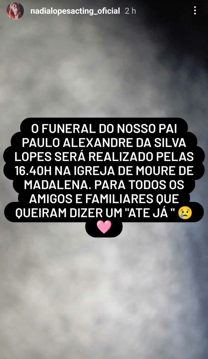 Nádia Lopes, ex de Nuno Homem de Sá, chora morte: &#8220;Faleceu de manhã&#8230;&#8221;