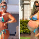 Sofia Arruda compara fotos das duas gravidezes: &#8220;Mulher que barrigão, até parece que quer saltar&#8230;&#8221;