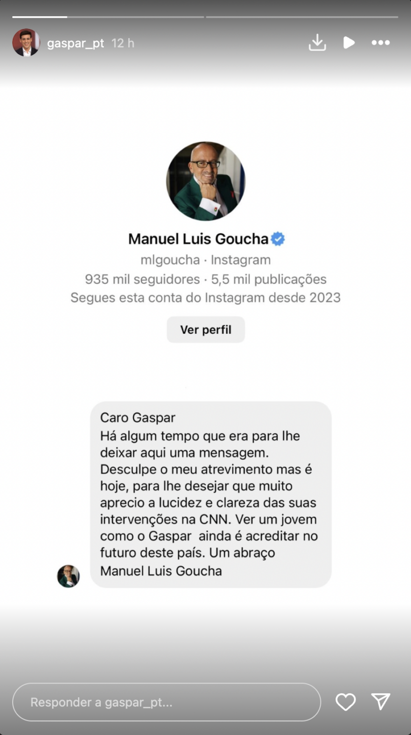 Comentador da CNN Portugal revela mensagem privada de Manuel Luís Goucha e reage: &#8220;Alguém que admiro&#8230;&#8221;