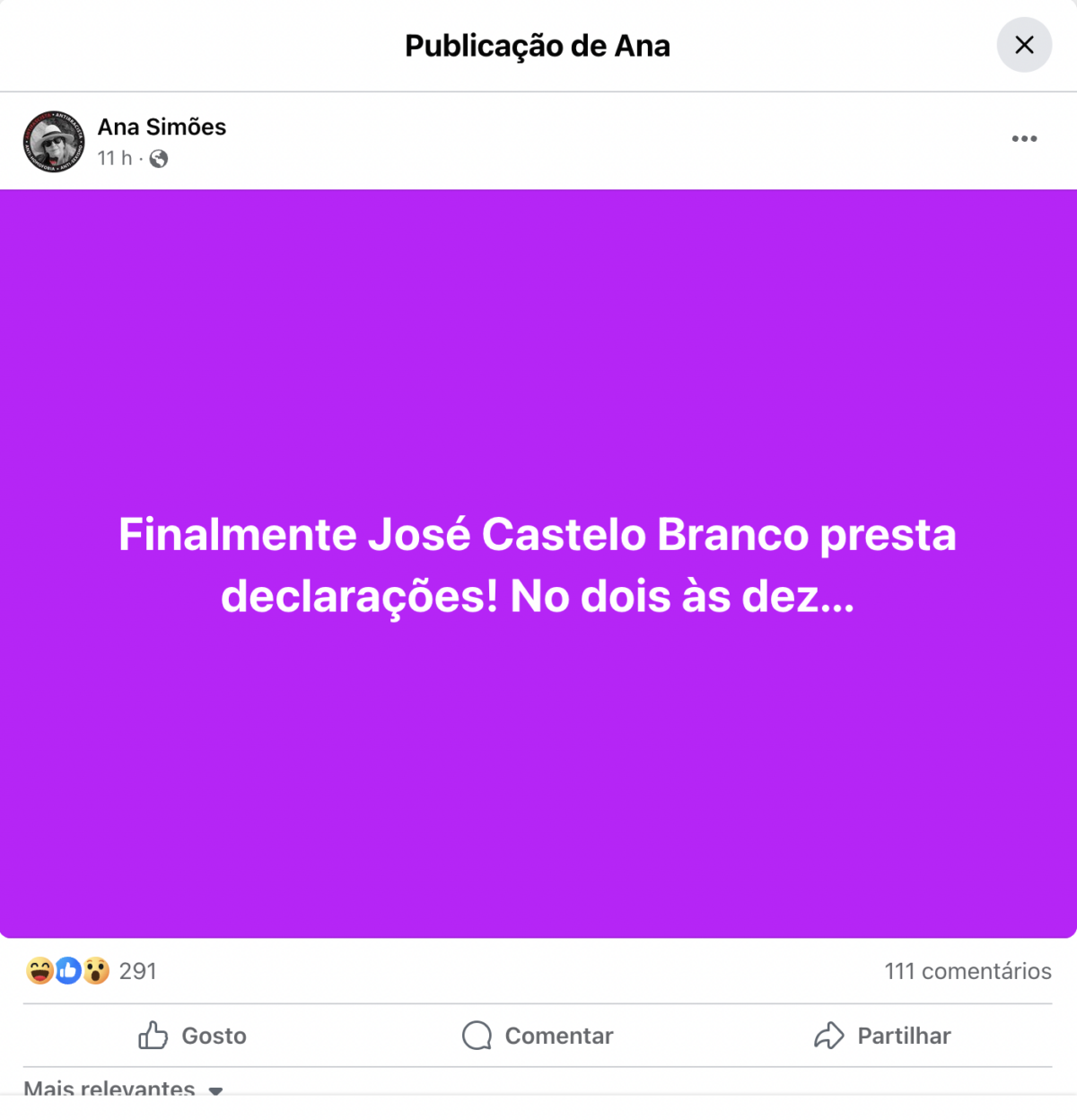 Ana Bola critica TVI após anunciar entrevista com José Castelo Branco: &#8220;Vale tudo pelas audiências&#8230;&#8221;