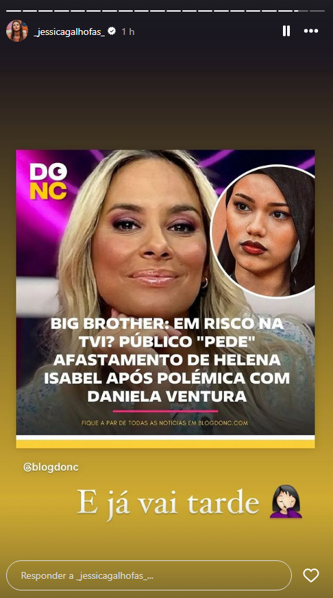 Jéssica Galhofas defende Daniela Ventura com (nova) boca a Helena Isabel: &#8220;Já vai tarde&#8230;&#8221;
